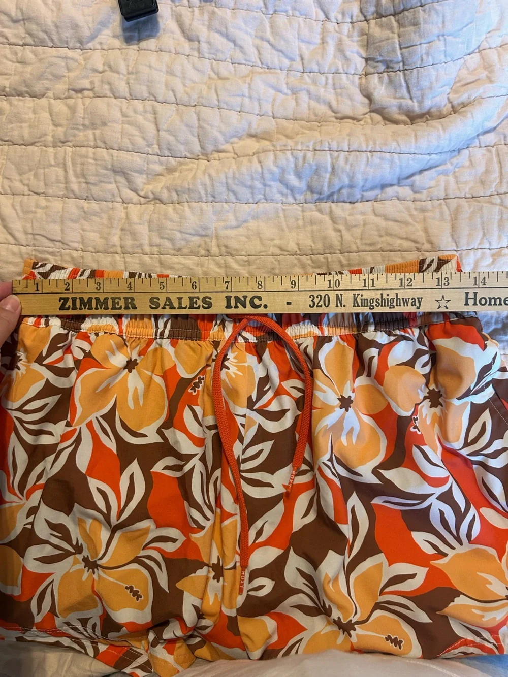 Roxy Orange Brown Floral Board Shorts Size Medium - Picture 8 of 12